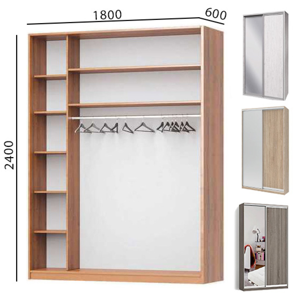 Шафа купе УНІ 1800х600х2400 (Mebel Star)