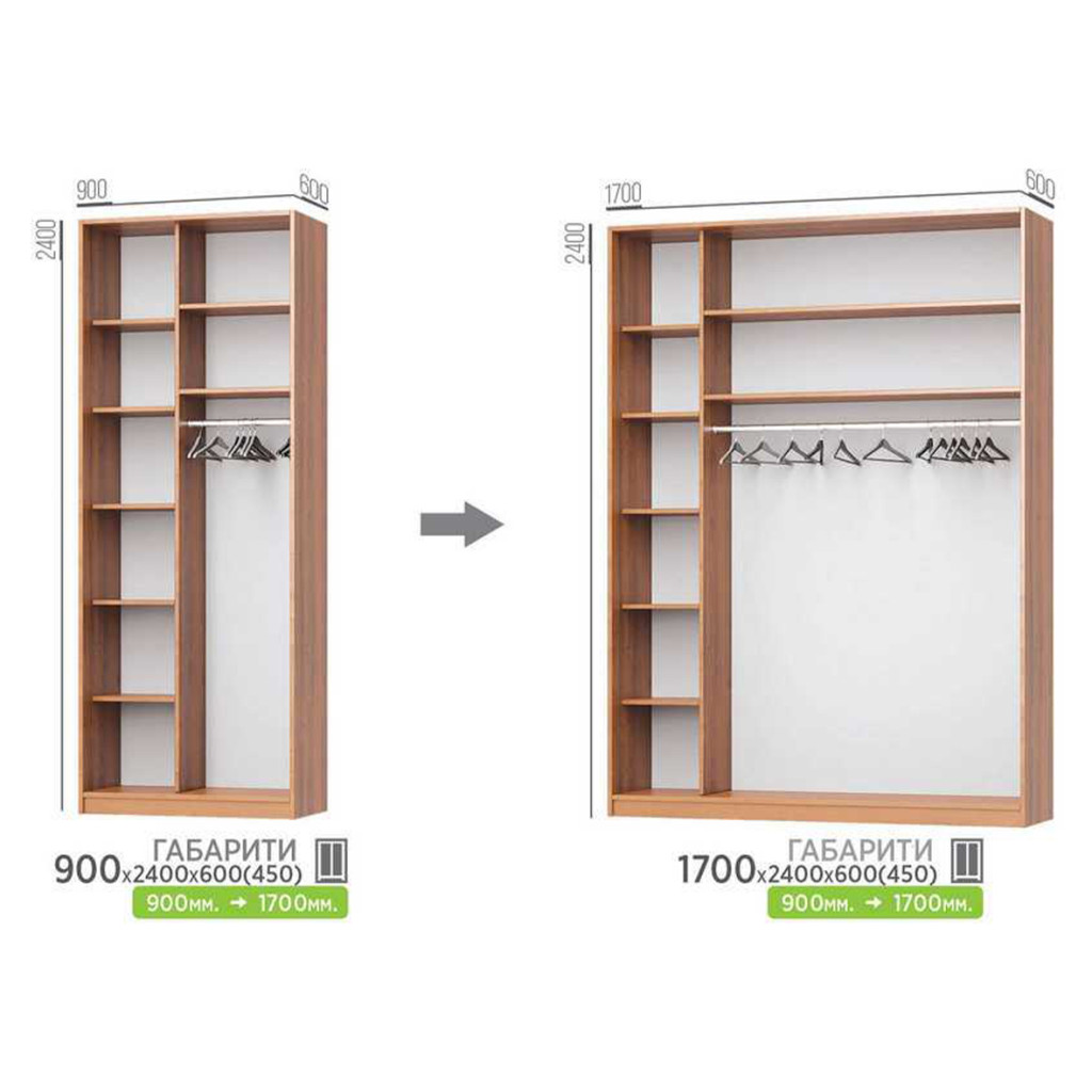 Шафа купе Баварія 1900х600х2400 (Mebel Star)