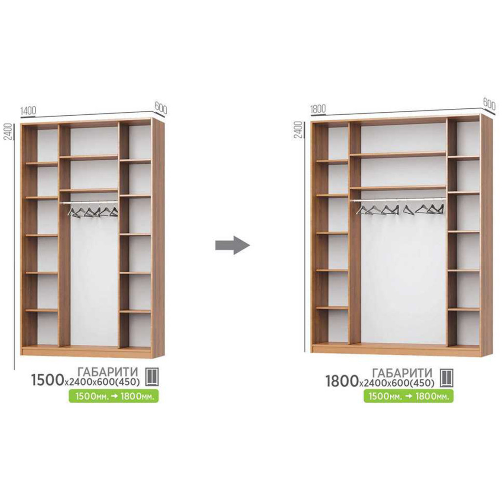 Шафа купе Баварія 1900х600х2400 (Mebel Star)